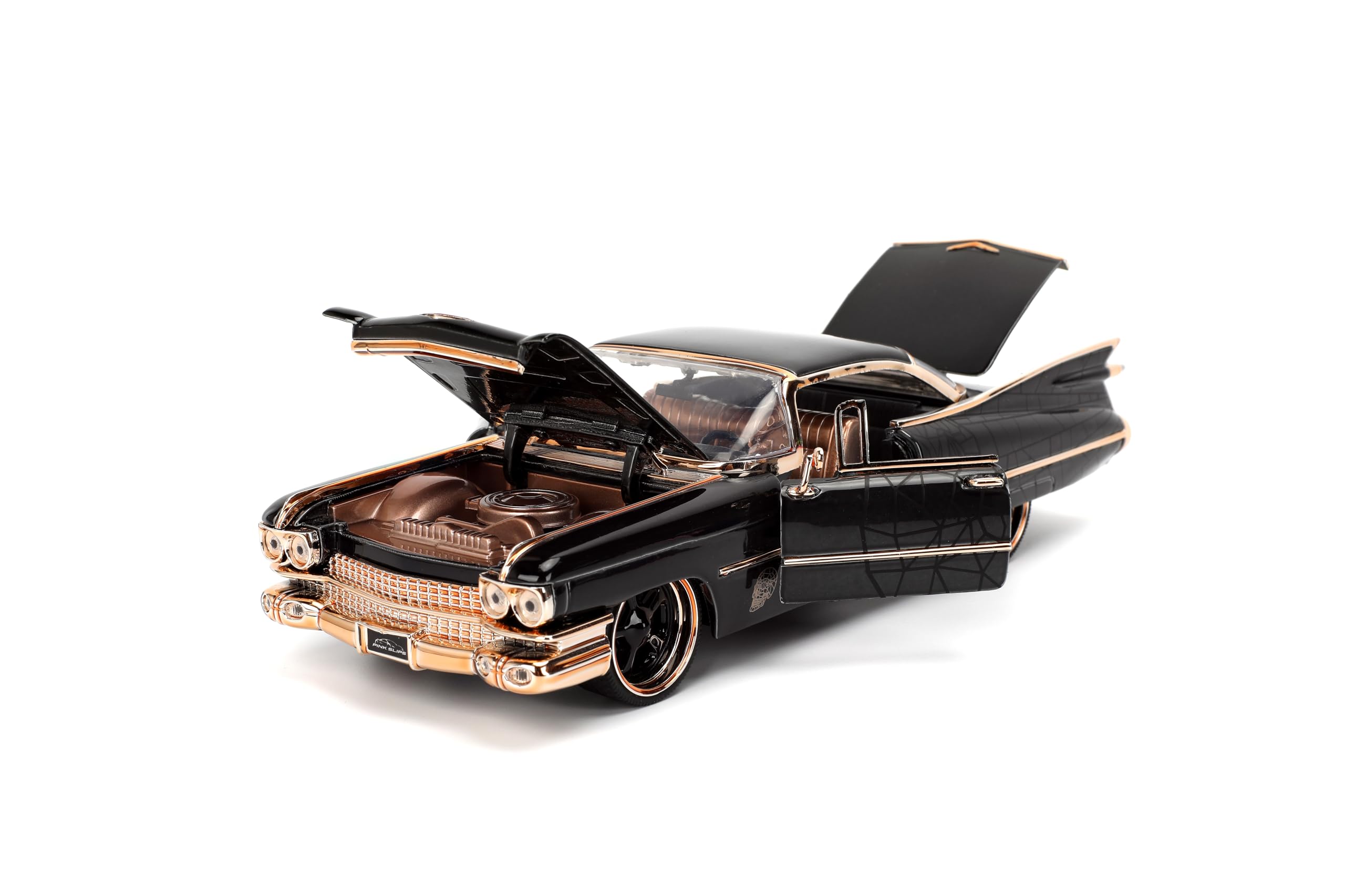 JADA Pink Slips 1:24-1959 Cadillac, Die-Cast Car with Base, Toys